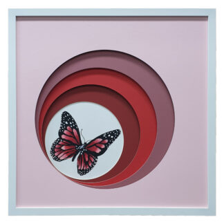 Obscure Red Butterfly 2 - 52.5 x 52.5cm